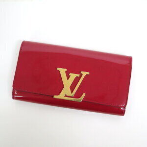 Louis Vuitton Portefeuille Wallet Louise Bi fold Long Vernis Cerise Red